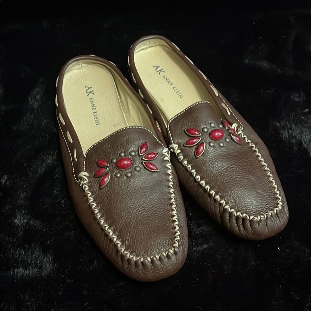 Anne Klein Leather Moccasin Casual Flats